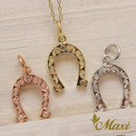 [14K Gold] Horse Shoe Pendant with Crystal Stones(P0908)