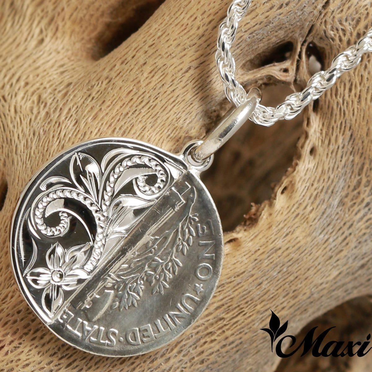[Silver 925] Half Mercury Dime Pendant-Hand Engraved Traditional Hawai –  Maxi Hawaiian Jewelry マキシ ハワイアンジュエリー ハワイ本店