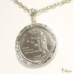 [Silver 925] Spinning Hawaii State Quarter Coin Pendant (P0943)