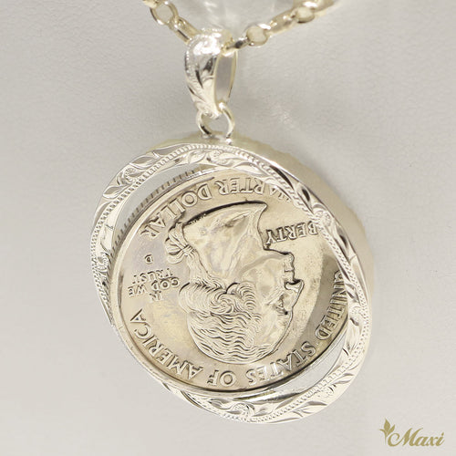[Silver 925] Spinning Hawaii State Quarter Coin Pendant (P0943)