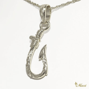 Narrow Fish Hook Pendant-Large [Silver 925] – Maxi Hawaiian