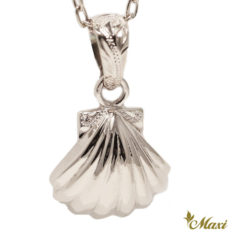 [Silver 925] Shell Pendant-Hand Engraved Traditional Hawaiian Design*Made-to-order* (P1093)
