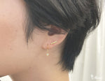 [14K Gold] Round Diamond Hook Pierced Earring (LBE P1165 Hook)