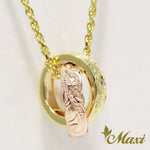 [14K Gold] 10mm Double Tube Pendant *Made-to-order* (P1238)　ゴールド　14金　ペンダント　