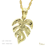 [14K Gold] Hawaiian Monstera Leaf Pendant (P1255) *Made to Order*