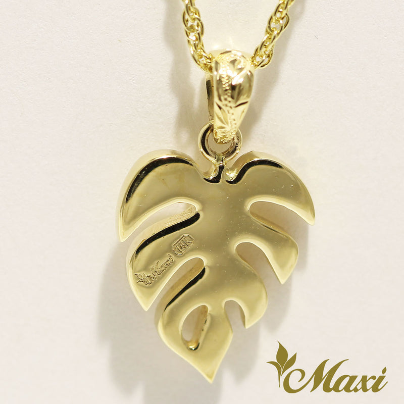 [14K Gold] Hawaiian Monstera Leaf Pendant (P1255) *Made to Order*