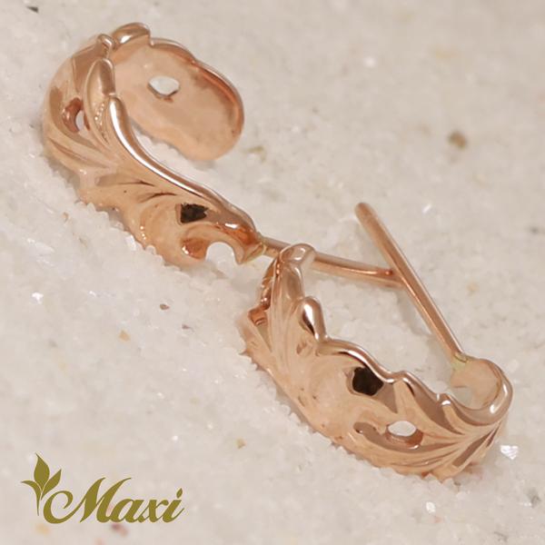 [14K Gold] Cut Out Maile Leaf Pierced Earring *Made-to-order* (E0074)