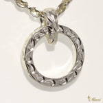 [Silver 925] Circle Pendant Large-Hand Engraved Scroll Design (P0128)