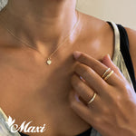 [14K/18K Gold] Twisted Open Ring with Round Stone [Made to Order] (R0141)