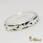 [Silver 925] Black Enamel Ring Small 4mm [Made to Order] (R0438SS)
