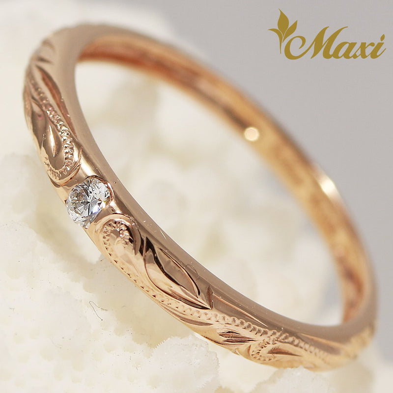 [14K Gold] Single Diamond 2mm Ring [Made to Order] (R0594)