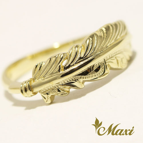 [14K Gold] Feather Ring  *Made to order* (R0650)