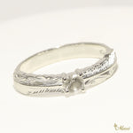 [Silver 925] Feather Ring with Crystal 4mm [Made to Order] (R0658)