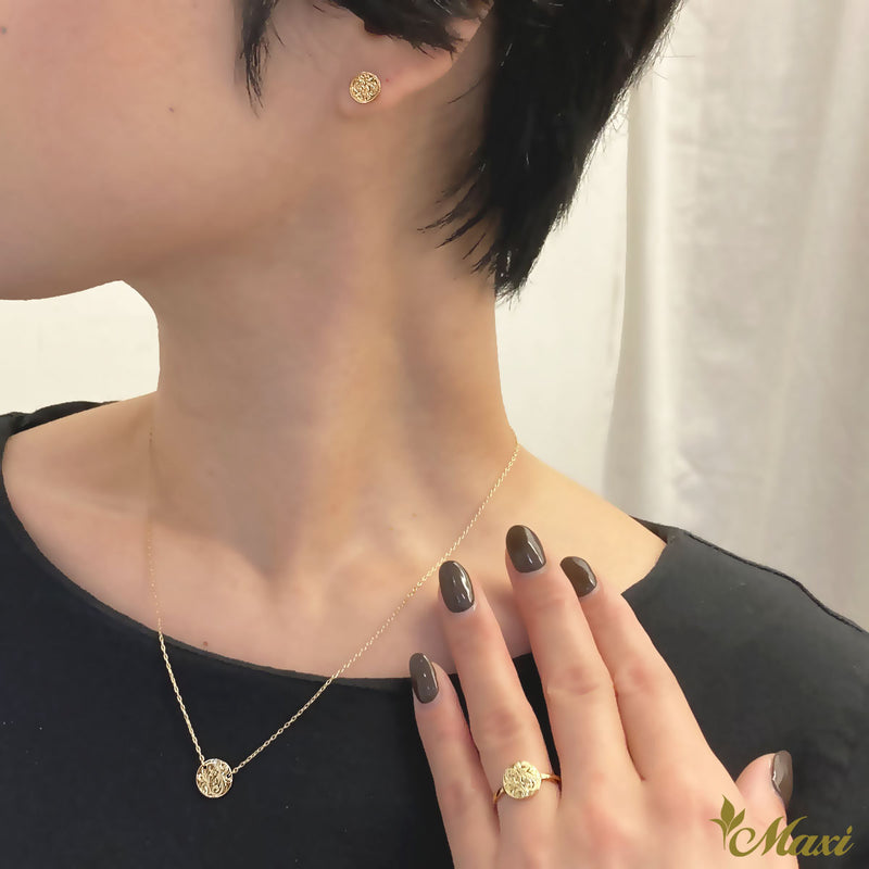 [14K Gold]  Medallion Necklace*Made-to-order*(KN0033)　ゴールドペンダント　ゴールドネックレス　