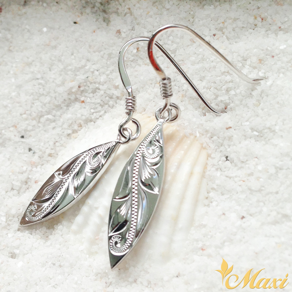 Surf Board Pierced Earring Silver 925 