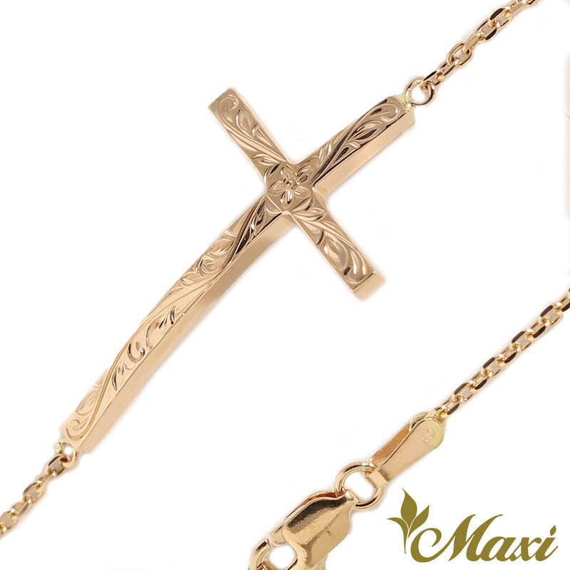 [14K Gold] Cross Bracelet Small *Made-to-order*(TRD-B0158)