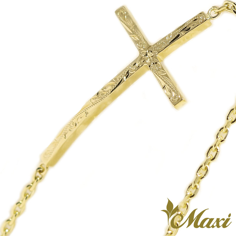 [14K Gold] Cross Bracelet Small *Made-to-order*(TRD-B0158)