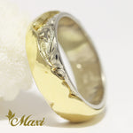 [14K Gold] Two Tone Hawaiian Whale Tail Ring/ 6mm Width [Made to Order]
