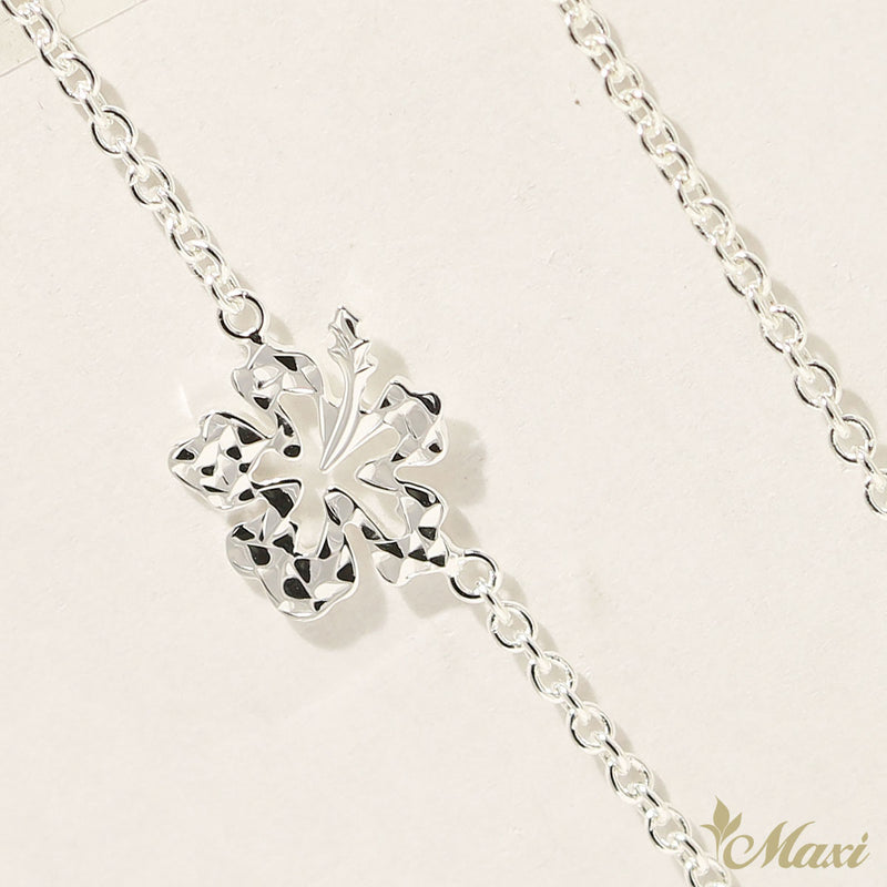 [Silver 925] Hibiscus Flower Charm Bracelet/Anklet (B0555)