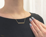 [14K Gold] Diamond Flat Bar Necklace *Made-to-order*Newest