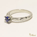 [14K/18K Gold] 0.25 Carat Blue Sapphire Ring-Barrel 2mm *Made to Order* Fashion/Engagement/Custom