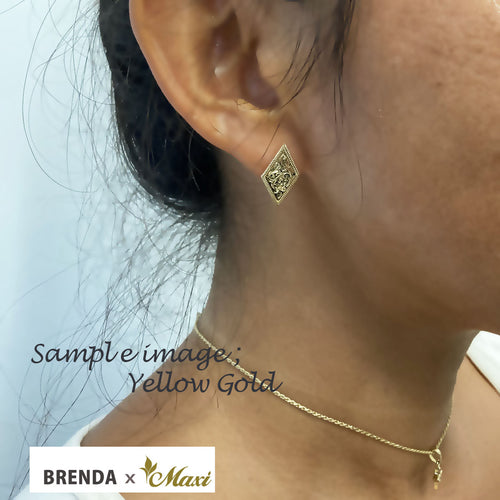 [Silver 925] Brenda x Maxi Diamond Shaped Pierced Earring *Made-to-order* (E0236)