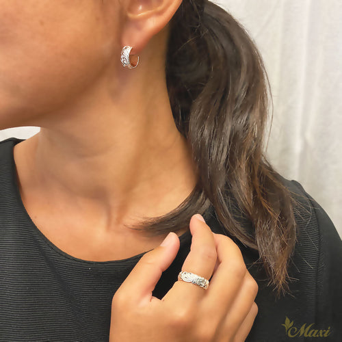 [Silver925]6mm Width Hoop Pierced Earring*Made-to-order*(E0241-plain edge)