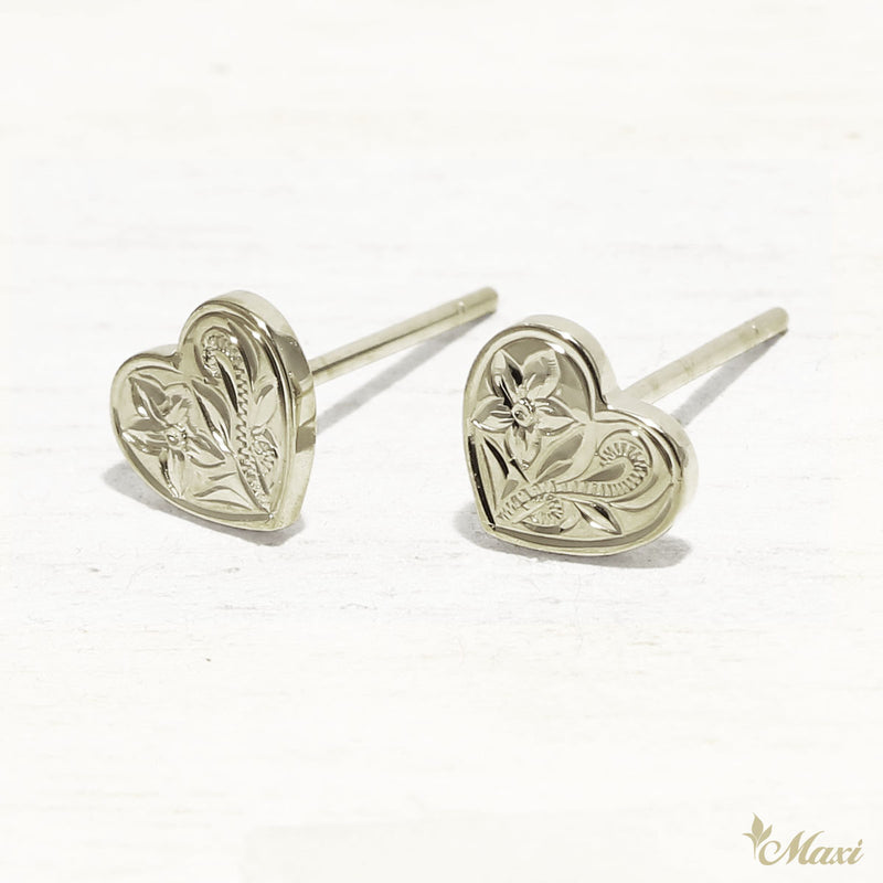 [10K/14K Gold] Heart Stud Pierced Earring Small*Made-to-order* (E0139)　イエローゴールド　ピンクゴールド　ホワイトゴールド　ピアス　イヤリング　ハート　