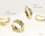[14K Gold] Cut Out Hoop Hinged Pierced Earring- Large*Made to Order* (Hinged-KR0041)