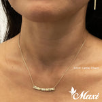 [14K Gold] 32mm x 4mm Horizontal Bar Necklace-Rope Chain-Diamond*Made to order*(TRDSP)　14金　ネックレス　ペンダント　オーダーメイド