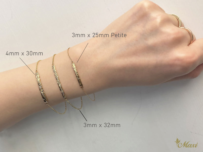 [14K Gold] 4mm x 30mm Diamond ID Bracelet(ID-L Dia)　14金　IDブレスレット　オーダーメイド　カスタムオーダー
