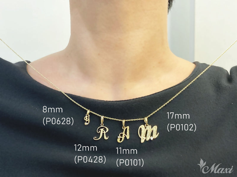[14K Gold] Initial Pendant Medium (P0101)