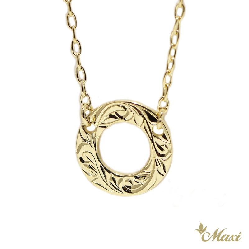 [14K Gold] Hoop Charm Necklace-Small *Made-to-order*(KN0037)