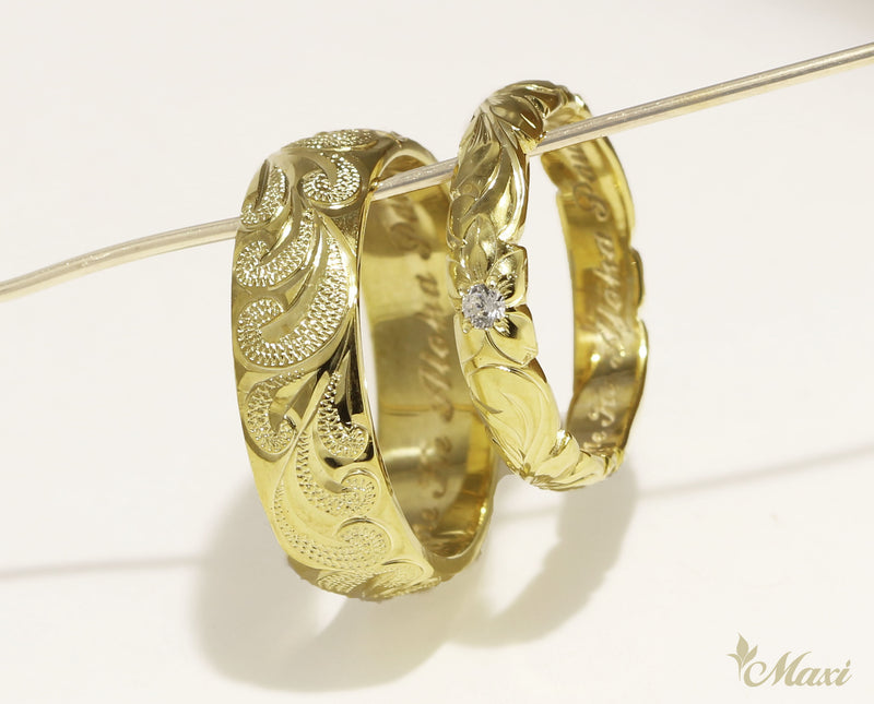 [14K Gold] 5mm Naupaka Flower Ring*Made to Order*(TRD)　14金　リング　カスタムオーダー　オーダーメイド