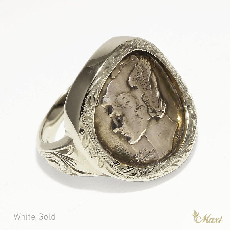 [14K Gold] Mercury Dime Coin Wrap Ring [Made to Order] (R0629)