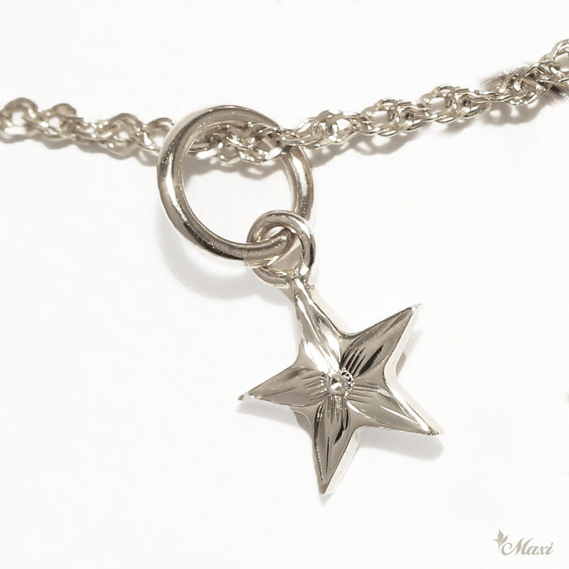 [Silver 925] Petite Pendant top series-Hoku(Star) -Hand Engraved Traditional Hawaiian Design (P0958)