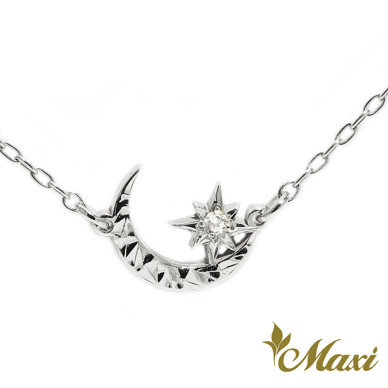 [14K Gold] Hoaka Crescent Moon&Hoku Star Necklace *Made to order*Newest