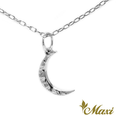 Hoaka Crescent Moon Pendant [14K/18K Gold] – Maxi Hawaiian Jewelry