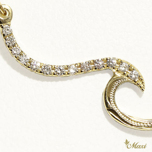 [14K Gold] Nalu Wave Diamond Necklace *Made-to-order*Newest
