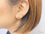 [14K Gold] Naupaka Flower Diamond Stud Pierced Earring*Made-to-order* (TRD-E-NF)