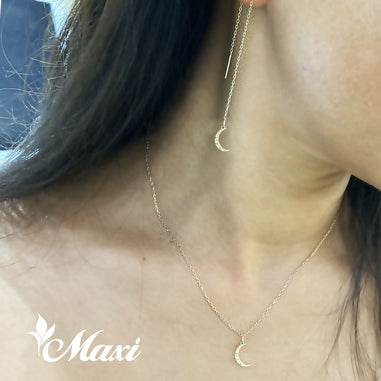 Hoaka Crescent Moon Pendant [14K/18K Gold] – Maxi Hawaiian Jewelry