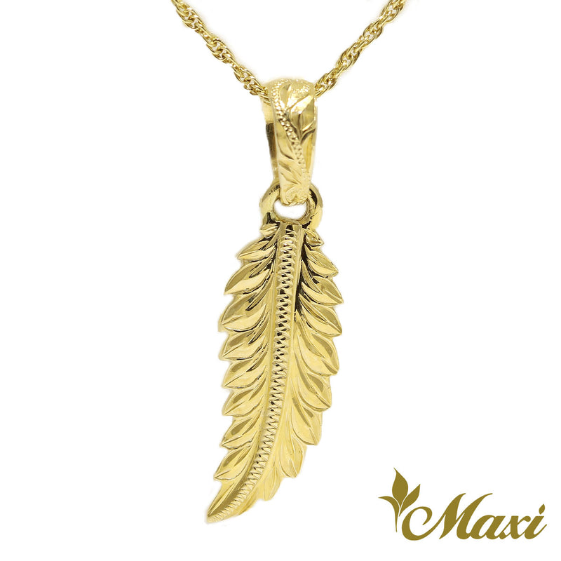 [14K Gold] Maile Leaf Pendant Large *Made-to-order* (P0111)
