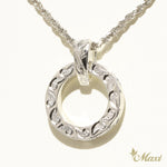 [Silver 925] Circle Pendant-Hand Engraved Scroll Design (P0127)[Made to Order]