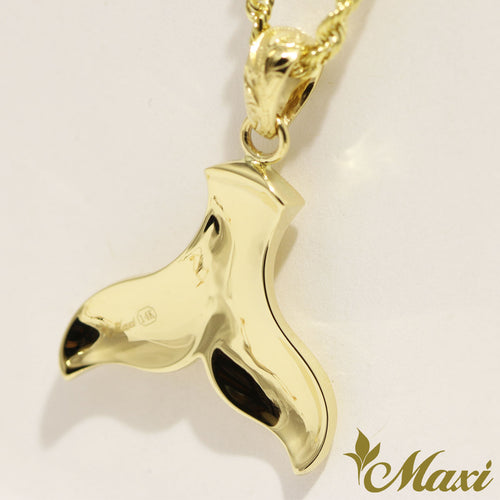 [14K Gold] Kohola Whale Tail Pendant Large [Made to Order] (P0168)