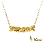 [14K Gold] 20mm x 4mm Horizontal Bar Necklace-Diamond *Made to order*(TRDSP)　14金　ネックレス　バーネックレス