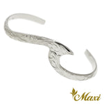 [14K Gold] Small Nalu Wave Open Bangle Bracelet [Made to Order] (B0586)