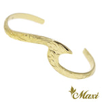 [14K Yellow Gold] Small Nalu Wave Open Bangle Bracelet [Made to Order] (B0586)