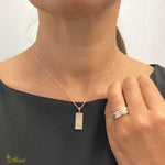 [14K Gold] 8mm Bar Pendant with 11pc Diamonds [Made to Order]