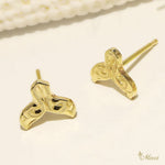 [14K Gold] Kohola Whale Tail Stud Earring (TRD-E1） 14金 ホエールテール ピアス